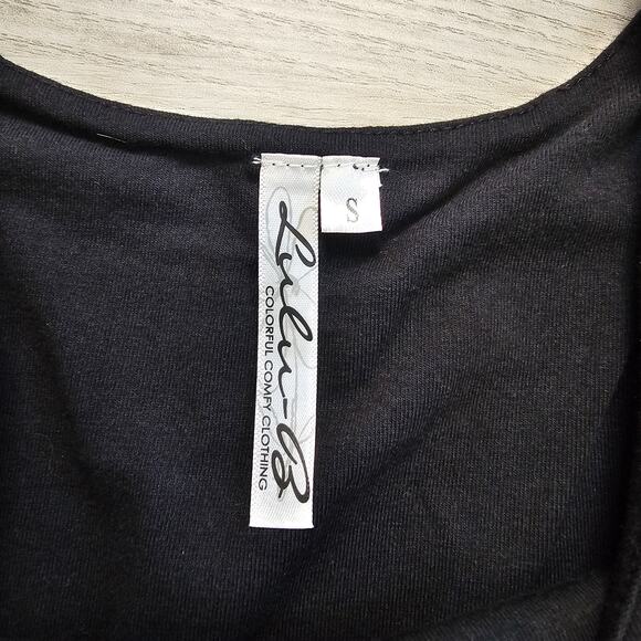 Lulu B Black Tank Top Womens Small Built In Bra Scoop Neck Regular Fit Stretch - Picture 5 of 5